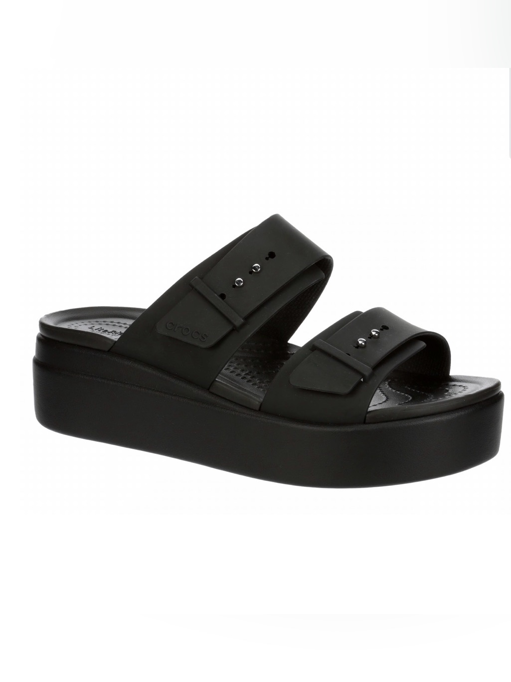 Crocs Womens Brooklyn Buckle Low Wedge Sandal
